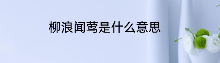 柳浪闻莺是什么意思