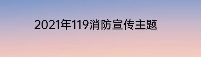 2021年119消防宣传主题