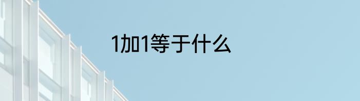 1加1等于什么