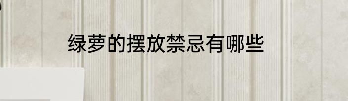 绿萝的摆放禁忌有哪些
