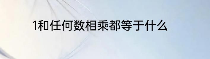 1和任何数相乘都等于什么