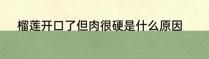 榴莲开口了但肉很硬是什么原因
