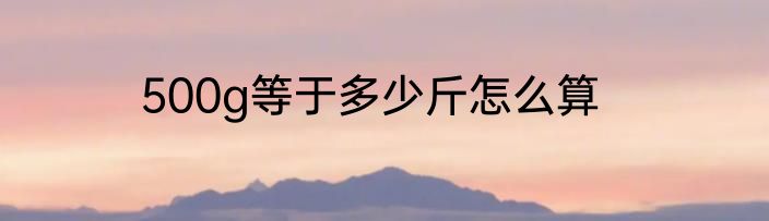 500g等于多少斤怎么算