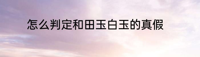 怎么判定和田玉白玉的真假