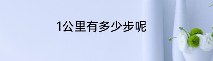 1公里有多少步呢