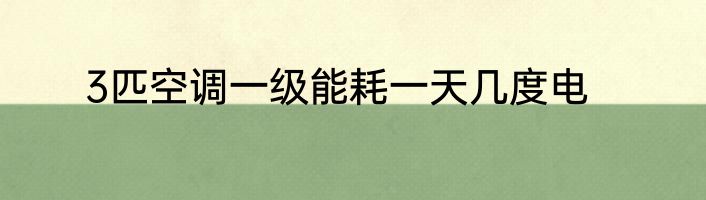 3匹空调一级能耗一天几度电