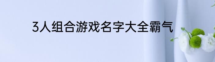 3人组合游戏名字大全霸气