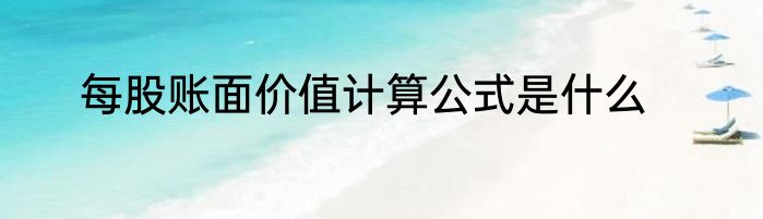 每股账面价值计算公式是什么