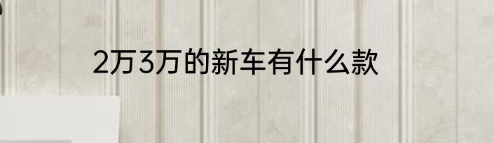 2万3万的新车有什么款