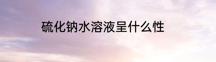 硫化钠水溶液呈什么性