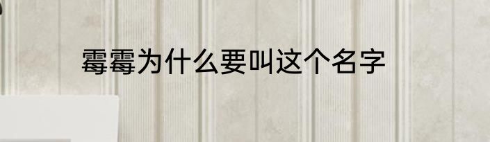 霉霉为什么要叫这个名字