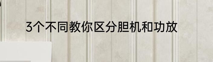 3个不同教你区分胆机和功放