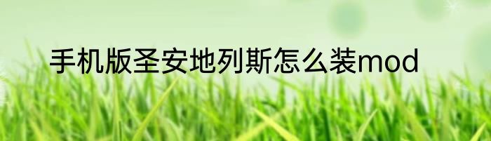 手机版圣安地列斯怎么装mod