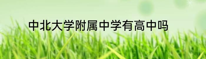 中北大学附属中学有高中吗