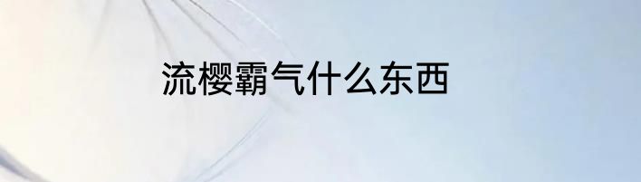 流樱霸气什么东西