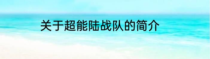 关于超能陆战队的简介