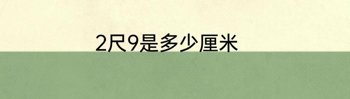 2尺9是多少厘米