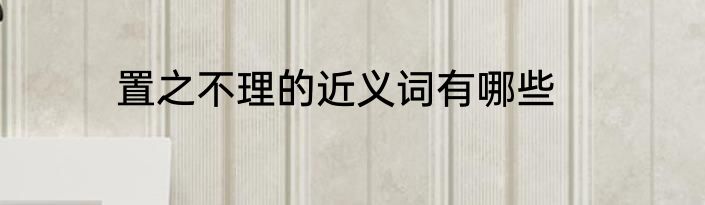 置之不理的近义词有哪些