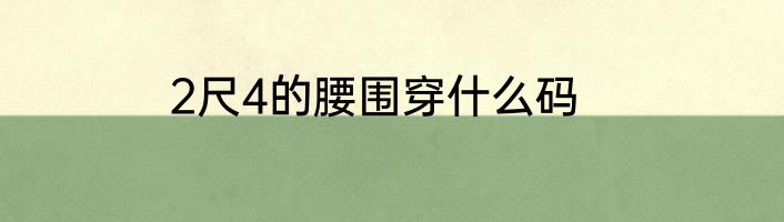 2尺4的腰围穿什么码