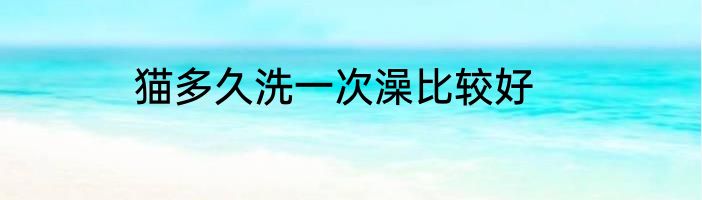 猫多久洗一次澡比较好
