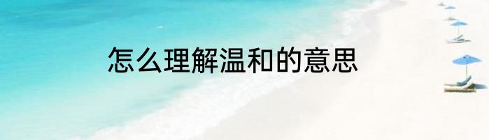怎么理解温和的意思