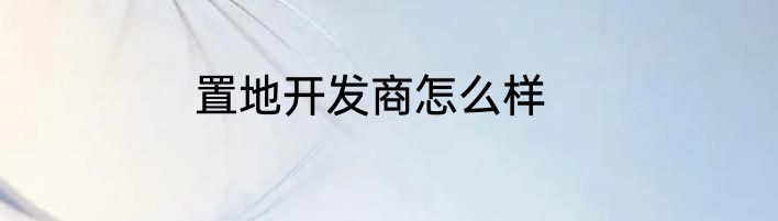置地开发商怎么样