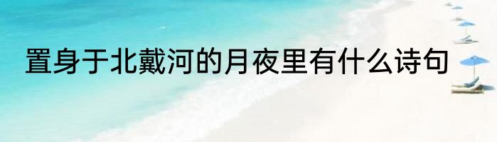 置身于北戴河的月夜里有什么诗句