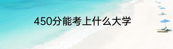 450分能考上什么大学
