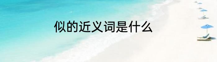似的近义词是什么