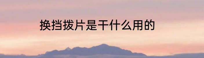 换挡拨片是干什么用的