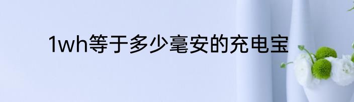 1wh等于多少毫安的充电宝