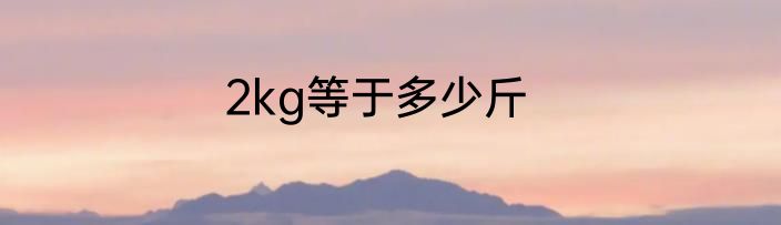 2kg等于多少斤