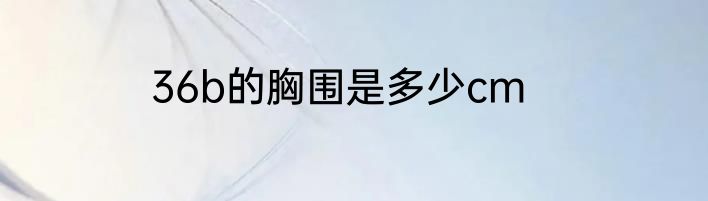 36b的胸围是多少cm