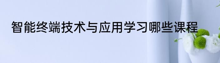 智能终端技术与应用学习哪些课程