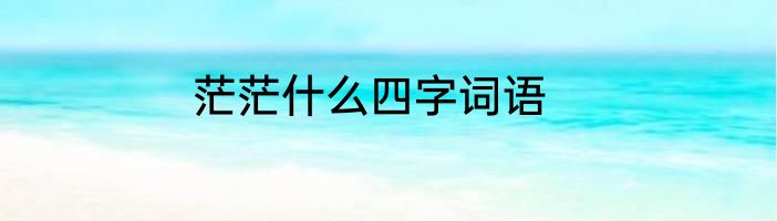茫茫什么四字词语