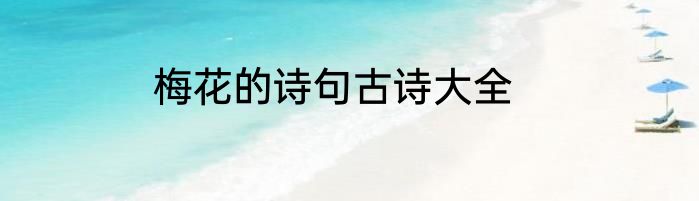梅花的诗句古诗大全