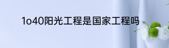 1o40阳光工程是国家工程吗