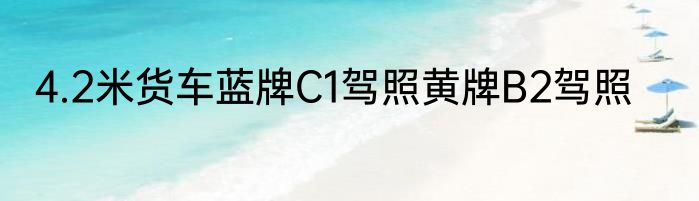 4.2米货车蓝牌C1驾照黄牌B2驾照