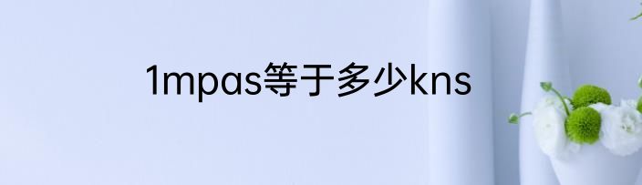 1mpas等于多少kns