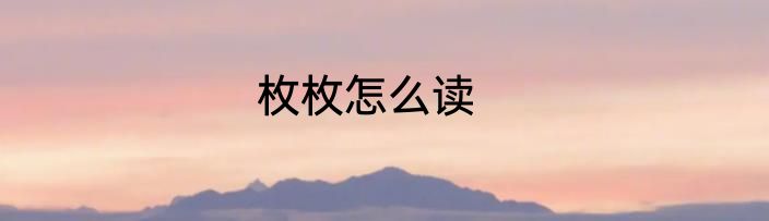 枚枚怎么读