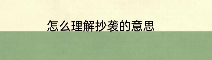 怎么理解抄袭的意思