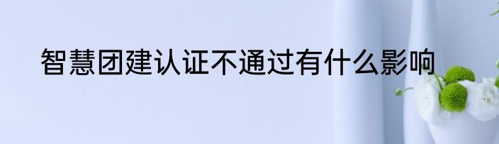 智慧团建认证不通过有什么影响