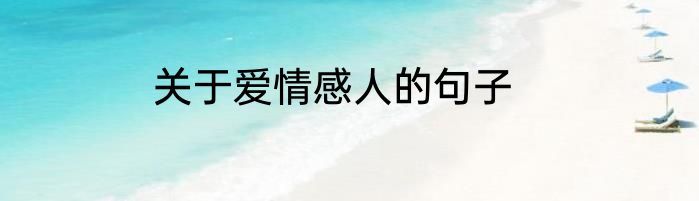 关于爱情感人的句子