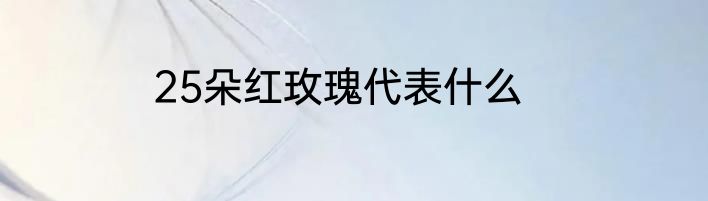 25朵红玫瑰代表什么