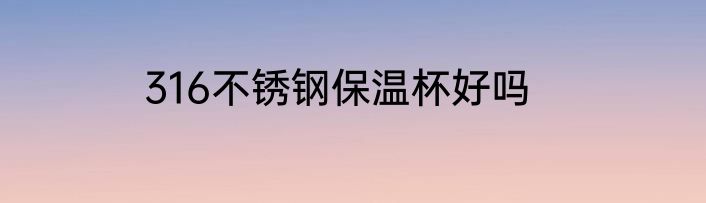316不锈钢保温杯好吗
