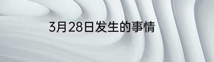 3月28日发生的事情