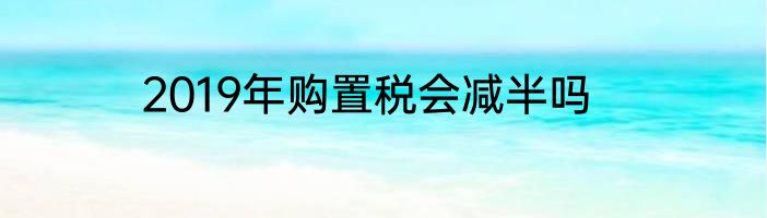 2019年购置税会减半吗