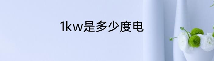 1kw是多少度电