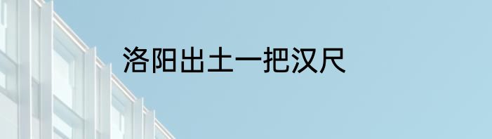 洛阳出土一把汉尺