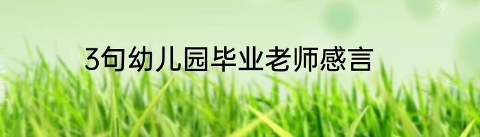 3句幼儿园毕业老师感言